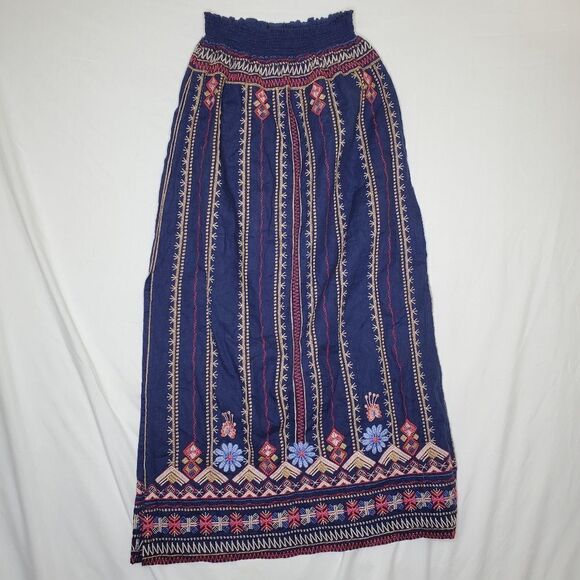 JOHNNY WAS MAXI EMBROIDERED COUNTRY FLORAL BOHO BOHEMIAN SKIRT MEDIUM SMALL S - Picture 4 of 16